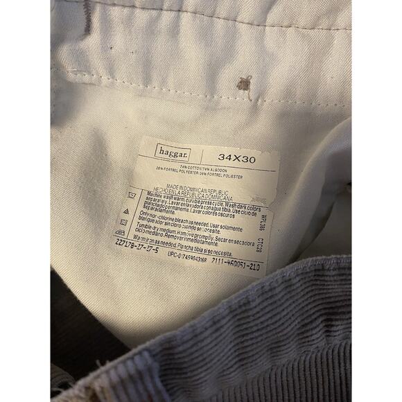 Vintage Haggar Corduroy Pants 34x28.50 Green Cotton‎ Grunge Y2K Grandpa Straight - Picture 3 of 3